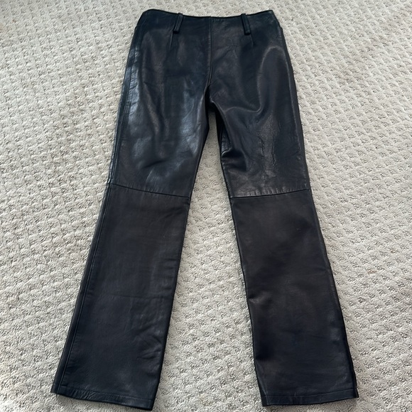 Laurence Roy Leather bootcut Pants jeans 10 black trousers jeans - Picture 9 of 11